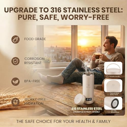 Portable Electric Kettle for Travel(120V), 450ml, 4 Temperature Control - Image 6