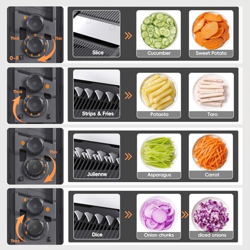 ONCE FOR ALL Safe Mandoline Slicer Pro, Veggie Slicer with Container, Black - Image 2