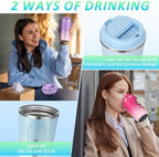 Honeydak 5 Pack Travel Coffee Mugs 12oz Insulated Coffee Cup with Lid Stainless Steel Vacuum Gradient Colorful Tumbler Reusable Leakproof Travel Cups for Hot & Cold Drinks - Image 6