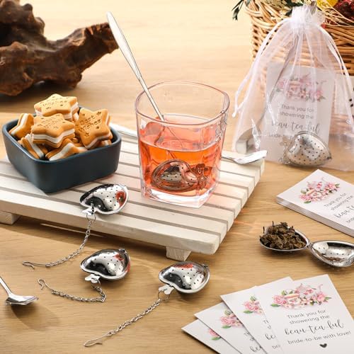 Qinyoung 50 Sets Bridal Shower Tea Party Favors for Guests, Silver - Image 6