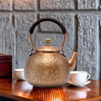 YJX Copper Tea Kettle For Stovetop, Japanese Style Non-Coating Pure Copper Teapot with Stainless Steel Infuser For Loose Tea, Large and Solid Tea Pot For 3-7 Cups (2000ml) - Image 6