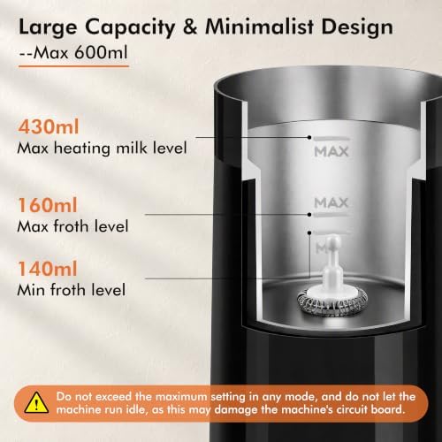 Milk Frother and Steamer, 6-in-1 Electric Milk Frother - Image 4