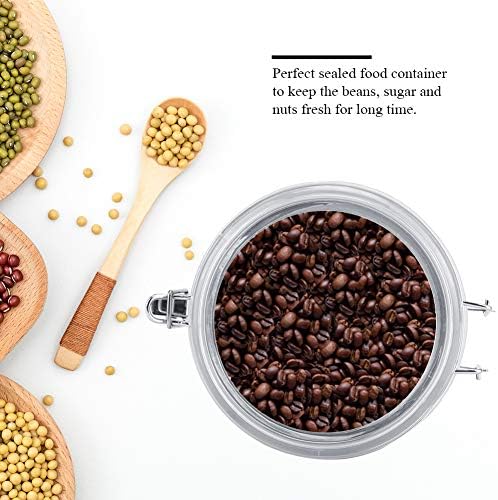 Haofy 2 Pcs Coffee Canister with Clear cover, 51oz Airtight Stainless Steel Kitchen Food Storage Container Vacuum Sealed Storage Jarfor Grounds Coffee Beans Tea Flour Cereal Sugar - Image 3