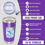 20oz Tumbler Insulated Coffee Tumblers with Lid Stainless Steel Purple 12P - Image 3
