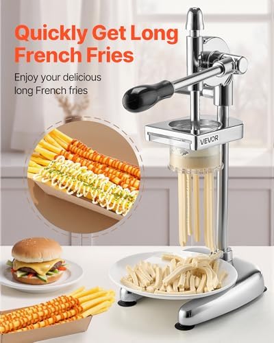 VEVOR Super long French Fry Squeezer, Commercial Fried Potato Strips Maker, Extra Long Japanese Style French Fries Maker with Pull-out Extruder, Manual Mashed Potato Extruder for Food Truck, Kitchen - Image 2