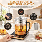1.8l Electric Glass Kettle,800w Tea Maker with 18 Smart Menus,24h Timer,Temperature Control,Infuser,Water Boiler for Coffee Soup - Image 6