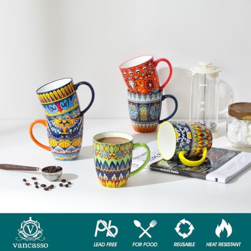 vancasso KRVI Ceramic Coffee Mugs, Set of 6, 12 oz - Image 4