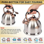 Whistling Stovetop Tea Kettle Food Grade Stainless Steel, Hot Water Fast to Boil for Stove Top-3.0Q - Image 5