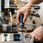 8PCS Espresso Accessories Kit, 51mm Espresso Tamper Tool Coffee Tamper Set with Coffee Distributor, Espresso Tamping Station, WDT Tool, Puck Screen, Dosing Funnel, Latte Art Pen for Espresso Lovers - Image 4