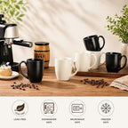 AmorArc 16 oz Coffee Mugs Set of 6, Large Ceramic Coffee Cups-Light Beige - Image 4