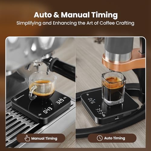 Maestri House Mini Coffee Scale with Timer, USB-C Rechargeable Espresso Scale+ Espresso Measuring Cup - Image 6