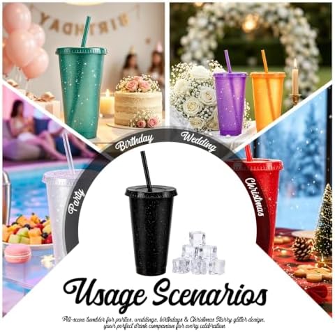 36 Pcs Colorful Tumblers with Straw & Lid - 24oz Coffee Cups - Image 5