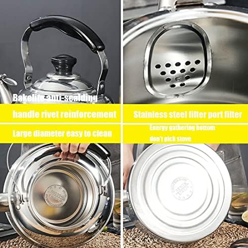 Whistling Tea Kettle for Stove Top, Stainless Steel Whistle Teapot with Infuser, Hot Water Teapot for All Stovetops(2L) - Image 4
