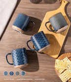 GBhome Coffee Mugs Set of 6, 16 oz Blue Coffee Cups with Large Handle - Image 7