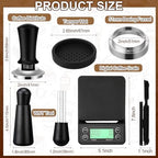 5 Pcs 51mm Espresso Accessories Kit, 3kg/0.1g Accurate Coffee Scale with Timer, Coffee Distributor Spring Loaded Calibrated Tamper WDT Tool and Dosing Funnel Set Fits 51mm Espresso Machines - Image 2