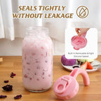 SOLIGT 2 Quart Glass Mason Jar Pitchers with Lids, Pink&Baby Blue, 2 Pack - Image 3