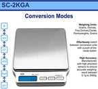 American Weigh Scales SC Series Precision Digital Kitchen Weight Scale with Adapter, Food Measuring Scale, 2kg x 0.1g (Silver), AMW-SC-2KGA - Image 3