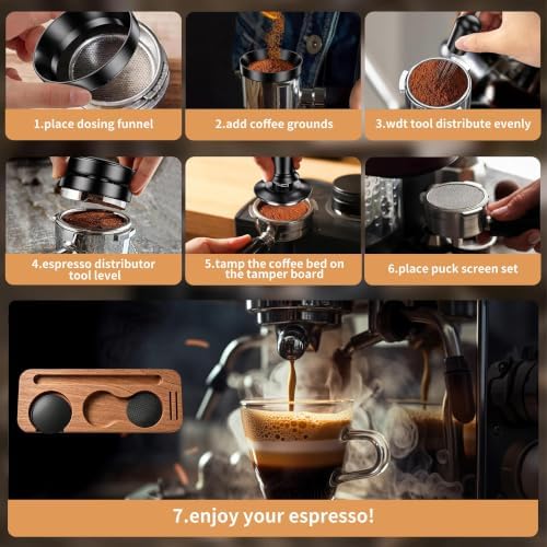 51mm Espresso Accessories Kit with Wood Tamping Station 7-Piece - Image 5