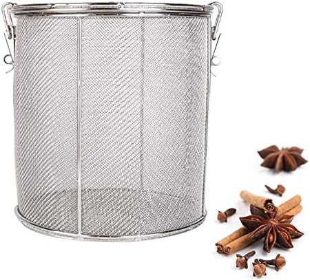 Stainless Steel Brine Cage Filter Screen, Spice Flavoring Filter Screen with Extended Chain Hook, Used for Brewing Loose Leaf Tea, Spices and Condiments,10cm by MNSSRN