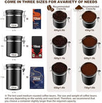 ShanSon Coffee Canister Airtight, Stainless Steel Bean Storage Container with Date Tracker & Scoop, Grounds Sugar Flour Tea Cereal Fits Kitchen Pantry, Ideal Gift for Coffee Lovers,16oz, Black - Image 3