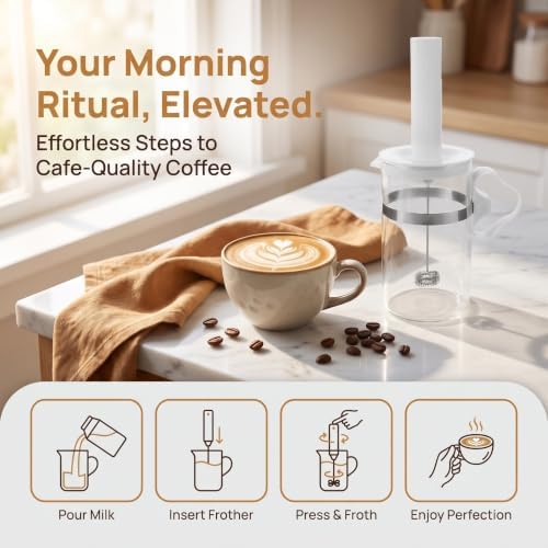 ibasenice Handheld Milk Frother Electric Whisk USB Rechargeable Coffee - Image 3