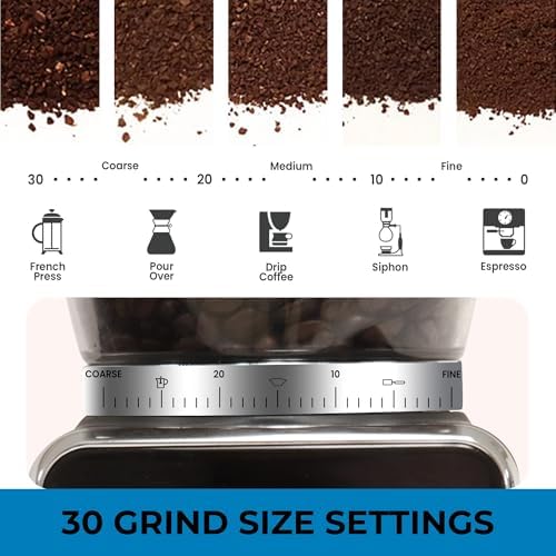 Kenmore Conical Burr Coffee Grinder - Electric Maquina de Moler Café for Espresso, French Press, Drip, Adjustable Grind Size, Bean Mill, Digital Control, Spice Grinding, Home Use - Image 3