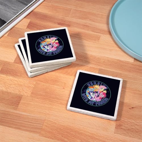 CafePress My Little Pony Hanging With My Ponies Tumbled Stone - Set of 4 Coasters Set of 4 - Image 3