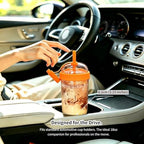 Reusable High-Clarity Copolyester Tumbler with Straw and Cap, 18oz Portable Coffee Mug with Ribbed Grip, Travel Cup for Office and Car - 540ml Multiple Colors (Cream Ivory) - Image 7