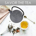 Hokkaido Cast Iron Enamel Teapot With Stainless Infuser, Dark Grey, 67 Ounces - Image 3