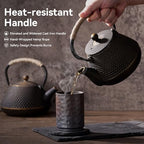 Cast Iron Tea pot, 34oz Japanese Tetsubin Teapot with Infuser for Stove Top, Tea Kettle Coated with Enameled Interior for Loose Leaf and Tea Bags, Ideal for Tea Steeper - Image 2