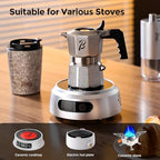 Bincoo Small Italian Moka Pot 1 Cup - Stovetop Espresso Maker for Rich Coffee,316 Stainless Steel - Three-Valve Pressure Boosting Design (1, Cups) - Image 2