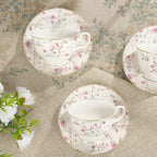 fanquare 21-Piece English Gold Vine Floral Bone China Tea Sets - Image 3