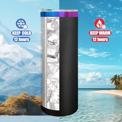 20 oz Skinny Tumblers Bulk with Lids and Straws Black,4 pack - Image 4