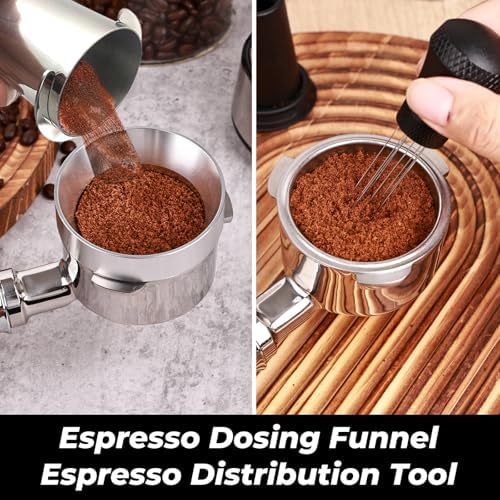 51mm Bottomless Portafilter 2 Ears Fits for Delonghi ECP3420, EC155, BCO430, EC260, and ECP3120, Espresso Accessories Kit includes Puck Screen, WDT Tool, Dosing Funnel, Double Shot Filter Basket - Image 6