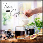 Vikko 10.75 Ounce Clear Glass Coffee Mugs - Set of 12, Microwave and Dishwasher Safe - Image 4