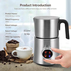 Fully Automatic Milk Frothers, Electric Milk Foaming Machine with Infinite Knob Control, Heating Temperature 65-75°C, Hot and Cold Double for Coffee, Latte, Cappuccino - Image 5