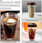 KALLORY Borosilicate Glass Coffee Mug Double Wall 350ml with Silicone Lid - Image 6