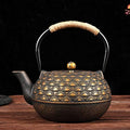 Tea Kettle,Cast Iron Teapot in Japanese Style,Tetsubin Tea Kettle with Stainless Steel Infuser,1.8L Die Casting Pattern Stove Safe Kettles,Traditional Iron Teapots(Color:Scalloped bronze) (Size : Sca by Unknown
