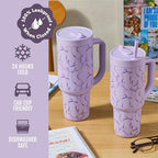 Ello Oasis 30oz Insulated Stainless Steel Tumbler with Straw, Take a Bow - Image 5