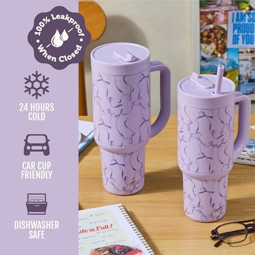 Ello Oasis 30oz Insulated Stainless Steel Tumbler with Straw, Take a Bow - Image 5
