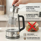 Electric Percolator Coffee Pot, 10-Cup Borosilicate Glass, Reusable Filter - Image 5