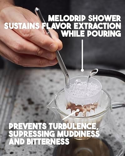 MELODRIP Pour Over Coffee Tool for Cleaner and Sweeter Brewing (Matte Grey Handle and Clear Dish) - Image 6