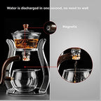 RORA Lazy Kungfu Glass Tea Set Semi Automatic Drip Rotating with Infuser Glass Teapot Set (6 cups) - Image 5