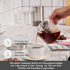 KARACA Kelly Midi Borosilicate Glass Teapot Set with Infuser, 2L Tea Kettle & 1L Teapot with Stainless Steel Strainer, Turkish Tea Maker for Loose Leaf and Herbal Tea, Dishwasher Safe - Image 3