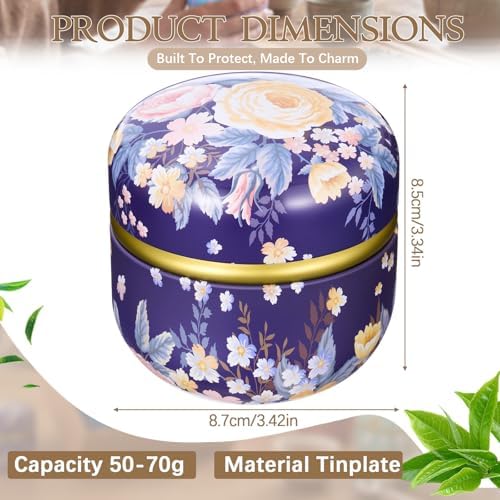 12 Pcs Airtight Tea Tins with Lids, Vintage Decorative Containers - Image 3