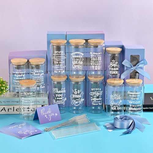 12-Pack Employee Appreciation Gifts Glass Cups, 16oz Coffee Cups - Image 2