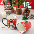 HASENSE Christmas Coffee Mugs Set of 4,15 oz Ceramic Holiday Cups with Handles, Matching Xmas Mugs for Hot Cocoa,Coffee or Tea,Ideal Xmas Gifts for Family,Friends,and Holiday Parties,Colorful - Image 4