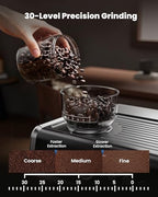 Coffee Maker with Grinder, 30 Settings & 20 Bar Pump, Espresso Machine with 58mm Portafilter & Milk Frother for Cappuccino or Latte - Image 3