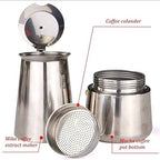 Stainless Steel Espresso Maker Stovetop Coffee Percolator Italian Coffee Maker Moka Pot (4 Cup - 200 ml, Silver) - Image 6