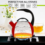 Chantal Anniversary Enamel-on-Steel Whistling Teakettle, 2 quart, Chili Red - Image 6